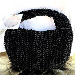FREE shipping, VIRAL black beaded handbag, HTF